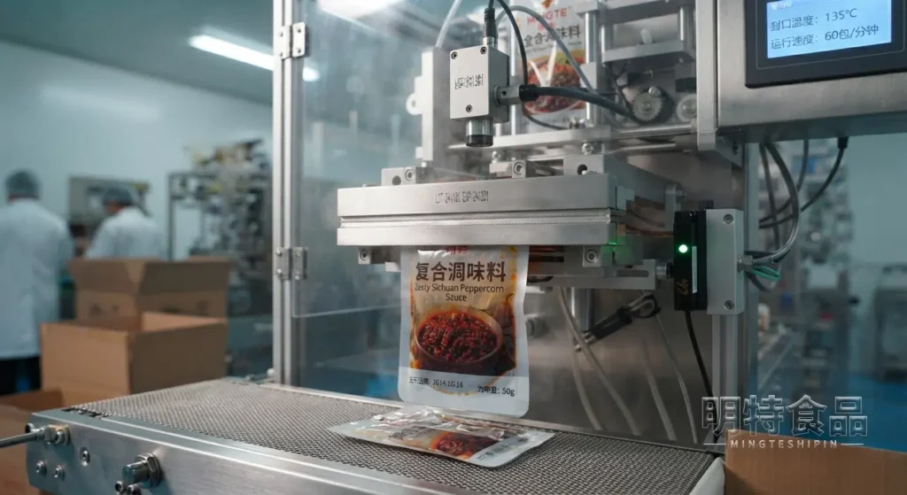 自动化设备完成调味料袋装产品的封口和包装